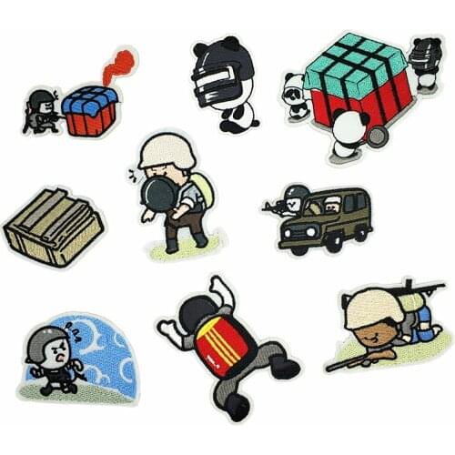 PUBG Cartoon Game Patch Iron on Patches Applique for Clothing DIY Embroidery Badges Crafts Sewing WINNER WINNER CHICKEN DINNER