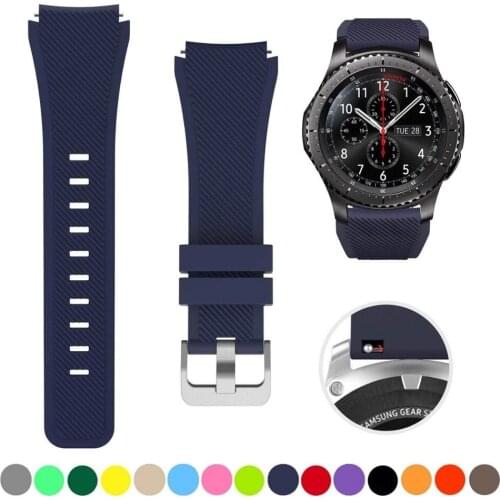 22mm silicone band for Samsung Galaxy Watch 46mm/Gear S3 Frontier/Huawei Watch GT GT2 46mm/Huami Amazfit GTR 47mm correa strap