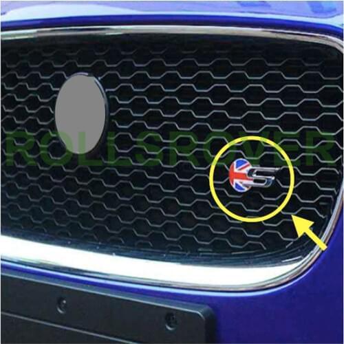 ROLLSROVER Blue Union Flag Front Bumper Grille Badge for XJ XF XE F-Pace XK S Badge Car Styling