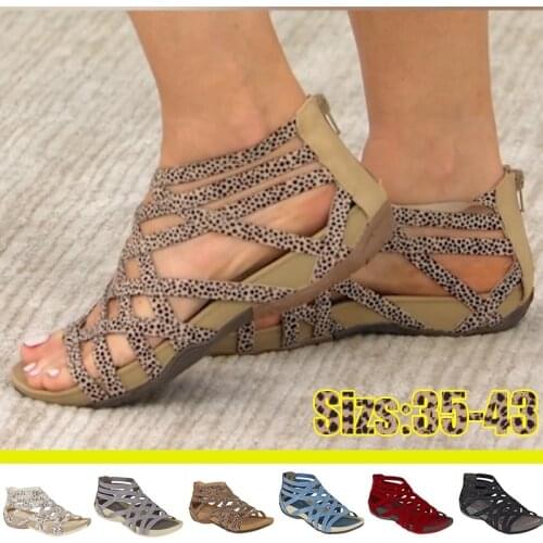 Fashion Women Premium Orthopedic Open Toe Sandals Female Slippers Buckle Strap Vintage Anti-slip Breathable for Summer Plus Size