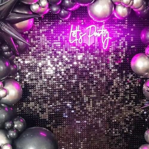 Shimmer 3d Wall Sticker Sequin Panel Background Mirror Wedding Birthday Party Decoration Decor Brand Square Glam Shop Window Art