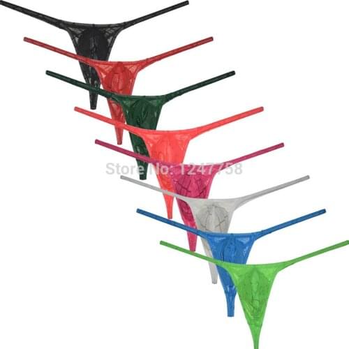 Micro String Thong Mens See-through Minimal Coverage Underwear Tempting Tangas Contour Pouch T-back