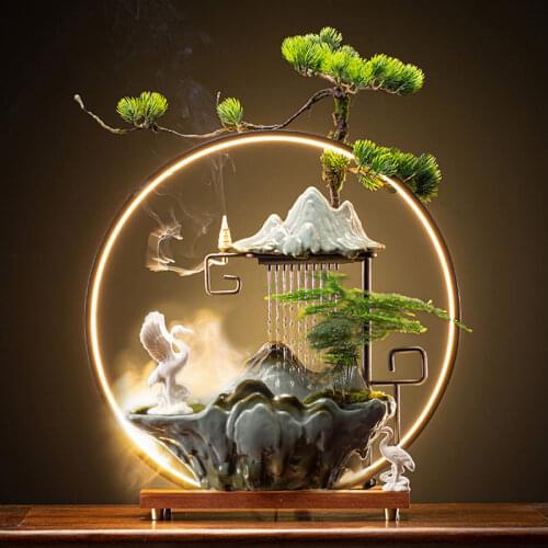 Fortune Home decoration incense burner Backflow incense burner Indoor incense holder Chinese Zen incense waterfall Home Decor