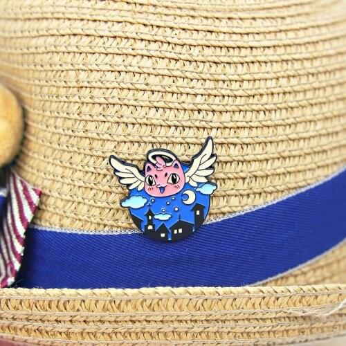 In The Dark Baby Angels Fly To Kind People To Send Good Luck Fashion Creative Exquisite Drip Enamel Brooch Cute Angel Badge