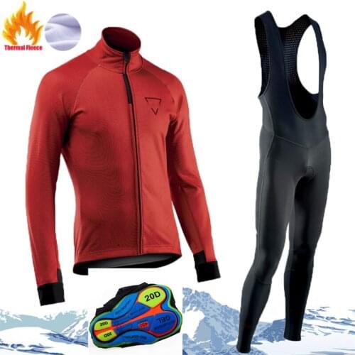 Cycling Jersey Long Sleeve Set Women MEN Winter Cycling Clothing Winter Thermal Fleece Cycling Jersey Set Bicycle 20D Pad