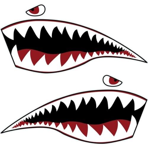 Waterproof PVC Decal Shark Teeths for Kayak Boat Car Truck Stickers