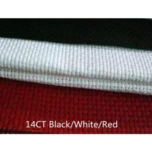High Quality 14CT Cross Stitch Fabric Aida Cloth White/Black/Red 50X50cm Free Shipping