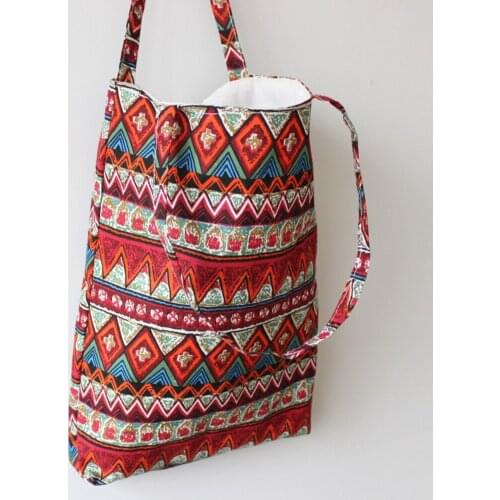 Floral Printed Casual Tote Large Capacity Female Handbags Single Shoulder Shopping Bags Daily Use Women Canvas Beach Bag