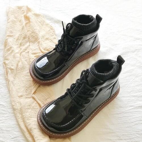 Vintage Platform Plus Velvet Warm Women Shoes Cute Kawaii Boots Student Japanese Winter Sweet Lolita Shoes Flats Ankle Boots