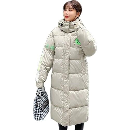 Glossy Padded Womens Winter Jackets 2021 New Korean Loose Plus Size Womens Hooded Jacket Casual Thick Warm Long Jacket Women
