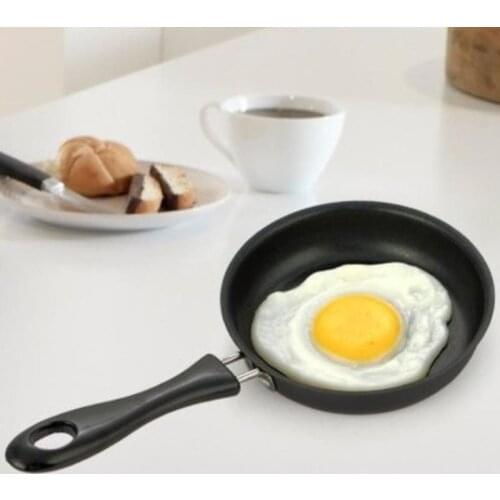 1pc 12cm Breakfast Omelette Mini Portable Egg Pot Frying Pan Kitchen Supplies Home Non Stick Long Handle Anti-scratch Coating