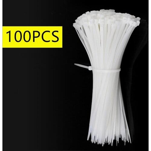 100 Pcs Self-Locking Plastic Nylon Tie Cable Tie Zip Wraps Strap Fastening Ring Industrial Supply Fasteners