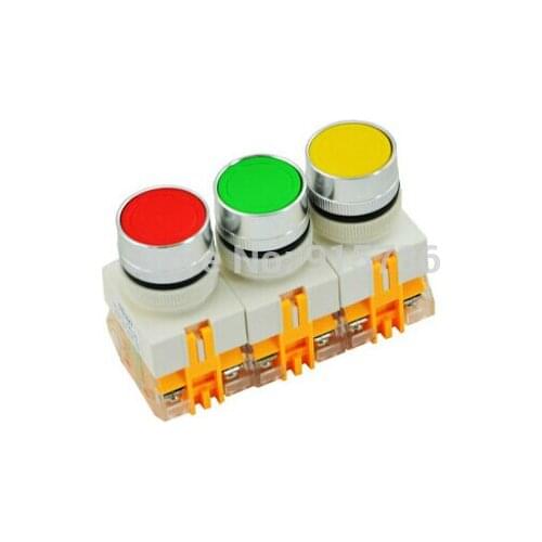 1N/O+1N/C Momentary Flush Push button Switches Spring Return Y090-11BN/LAY37-11BN Mounting Hole 22mm