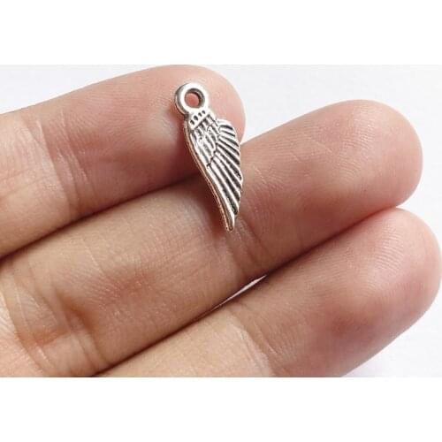 30pcs Small Angel Wings Tibetan Silver Color Tone Pendant Aesthetics Accessories Diy Handmade Findings Jewelry Making Supplies