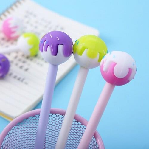 30pcs/set New Lollipop Neutral Pen Ice Cream Water Pen Student Signs Lollipop Pen Wholesale Stationery