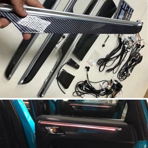 64-color LED Lamps For Porsche Macan 2014-2020 Car illuminated Door Panel Ambient Light Set Decorative Atmosphere Lighting