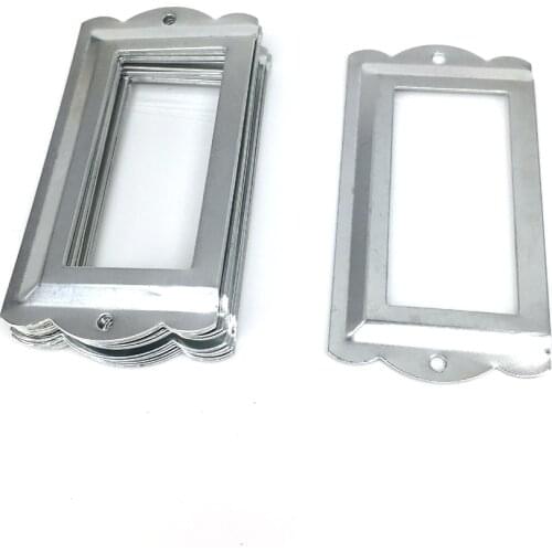 85x42mm Silver Label Frame Name Card Holder library display filing shelf cabinet cupboard Label Holder 20PCS