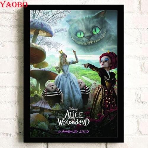 Diamond Embroidery Sale Full Square Diamond Painting Kids Room Decor Alice In Wonderland Mosaic Rhinestones Picture Cross Stitch