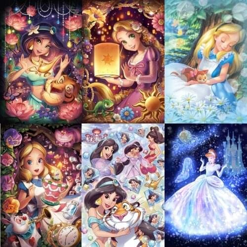 CraftArtGo 5D DIY Diamond Embroidery Cinderella Full Square Round Rhinestone Mosaic Painting Cross Stitch Flowers Diamond Kit
