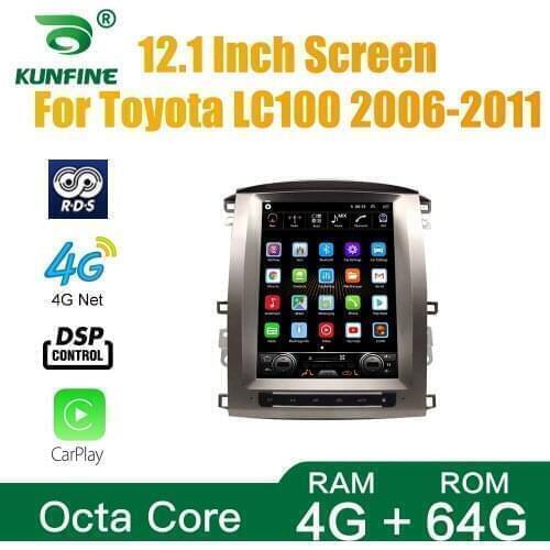 Tesla Style For Toyota LC100 2006-2011Car Stereo Radio Octa Core 4GB RAM 64GM ROM Android 10.0 Car DVD GPS Player Deckless