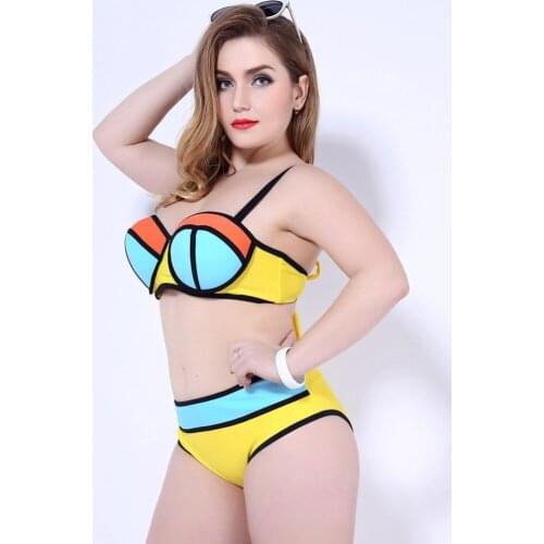 Big Women Beach Swimwear Sexy Women high waist vintage maillot bikini set plus size swimsuit