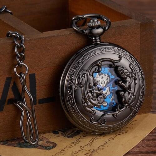 2020 New Luxury Brand Skeleton Mechanical Pocket Watch Men Woman Antique Necklace Pocket & Fob Watches Chain Male Clock