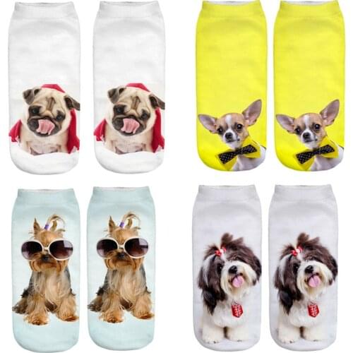 3D Printing Children Socks Pet Dog Design Fashion Unisex Boys Girls Christmas Gift Socks Low Ankle Funny Sock for 8-16T Kids