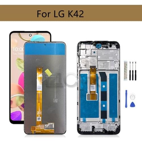 For LG K42 LCD LM-K420 LMK420H Display Touch Screen Digitizer Assembly With Frame Display Replacement Repair Parts 6.6"
