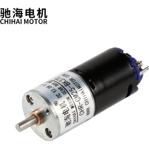 ChiHai Motor CHR-GM25-370K High Speed Permanent Magnet Miniature DC Metal Tooth Speed Reduction Motor DC 6V 12V