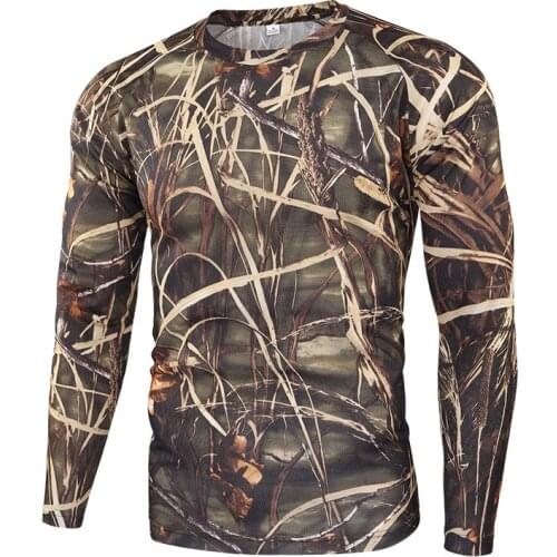 New Tactical Military Camouflage T Shirt Male Breathable Quick Dry US Army Combat Full Sleeve Outwear T-shirt for Men