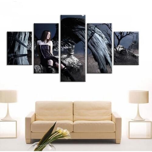 Gothic angel woman Diamond Embroidery full square round drill diy diamond painting Rhinestones mosaic Halloween decor 5 pcs set