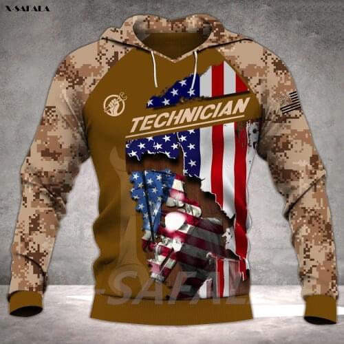 TECHNICIAN PATRIOT Jobs Collection 3D Printed Hoodie Man Female Zipper Pullover Sweatshirt Hooded Jersey Streetwear Tracksuits