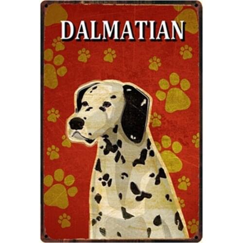 [ Kelly66 ] Dogs Dalmatian Metal Sign Tin Poster Home Decor Bar Wall Art Painting 20*30 CM Size y-2221