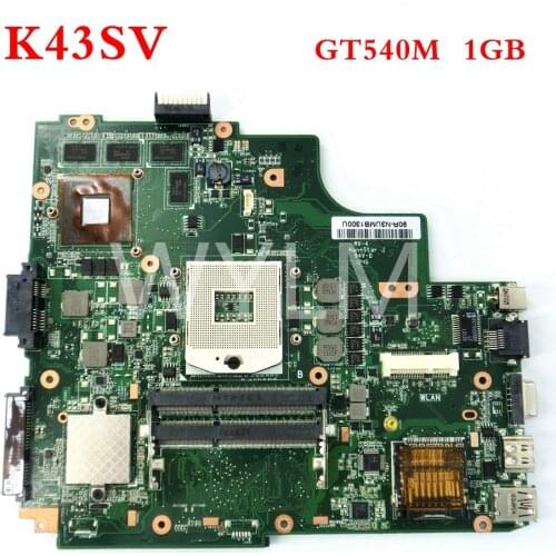 K43SV GT540M 1GB DDR3 HM65 mainboard REV 4.1 For ASUS A43S X43S K43S K43SV K43SJ K43SM Laptop motherboard free shipping