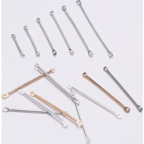 50Pcs/lot 15-40mm Metal Plated Double Cylinder Rod Earrings Ear Clip Ear Hook Connector For DIY Jewelry Making Findings Supplies