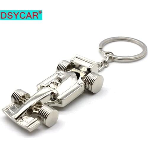 DSYCAR 1Pcs Metal Keychain F1 Racing Car Key Chain Keyring Pendant for Women Men Purse Hand Bag Car Accessories New