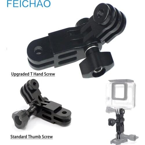 CNC Three-Way Pivot Arm Adjustable Mount Adapter w Screws for Hero 2 3 3+ 4 5 Session For XiaoYi SJcam GitUp Action Camera Parts