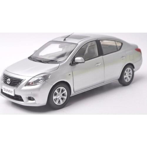 1:18 Diecast Model for Nissan Sunny Almera 2012 Silver Alloy Toy Car Miniature Collection Gifts Versa