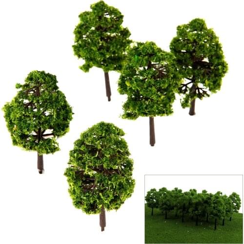 20pcs Model Trees Train Railroad Diorama Wargame Park Scenery HO OO Scale 1:100 Building Landscape Accessories Toys for Kids