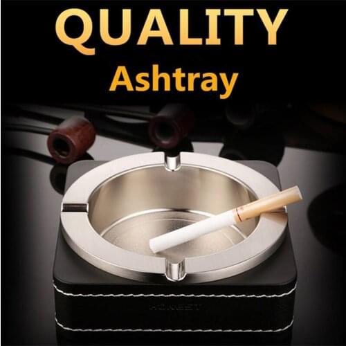 Cigarettes Ashtray Home Office Cigar Smoking Ash Tray Mold Smoking Accessories Wrapping with Leather Decoration