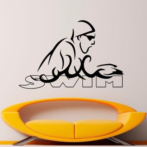 Swimming Wall Decal Water Sports Swimming Player Wall Stickers for Bedroom Vinyl Removable Home Decoration Accessories X351