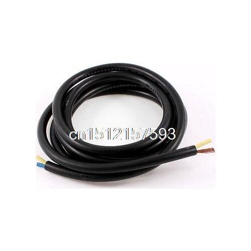 13/2 AWG Wire Copper Cores PVC Coated Sleeve RVV Cable Cord Black 7.8 Feet
