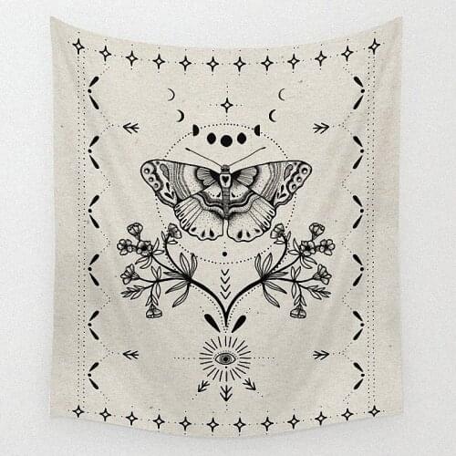 Psychedelic Tapestry Moon Changing Wall Hanging Witchcraft Hippie Wall Tapestry Pink Wall Carpet Boho Home Decor Tapisserie