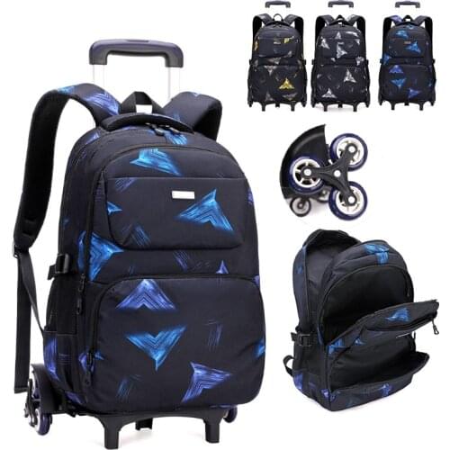 2021 School Bags for Kids Waterproof Detachable Backpack with Wheels Trolley Schoolbag Luggage rolling backpack Mochilas Para