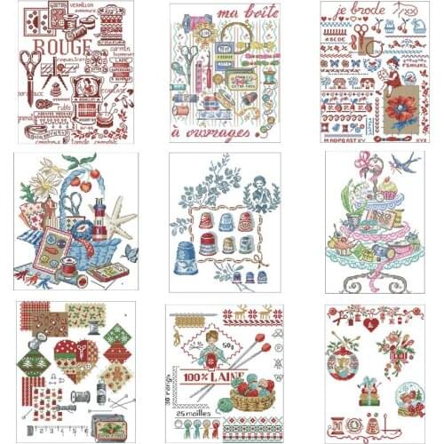 Sewing series patterns counted 11CT 14CT Cross Stitch Sets DIY Cross-stitch Kits Embroidery Needlework