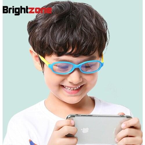 Brightzone 2018 New Boy Girl Anti Blue Light Computer Gaming Glasses Children Silica Gel Glass Fashion Frame Goggles Best Tmall