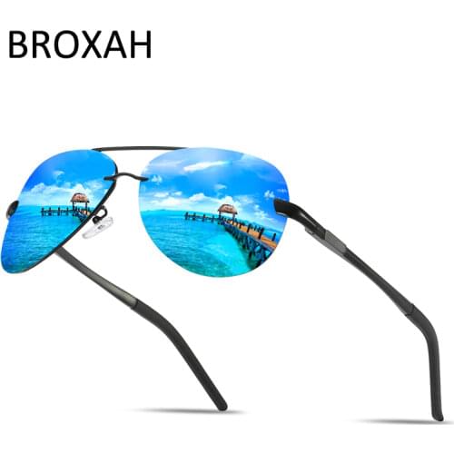 Retro Rimless Polarized Sunglasses Men 2020 Driving Sun Glasses Mens Brand Pilot Sunglasses Coating Shades