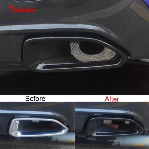 Tonlinker 2 PCS DIY Car Styling stainless steel front fog Light sticker Case Cover Stickers For toyota corolla/Altis 2014 part