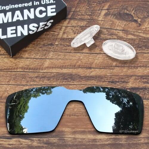 ToughAsNails Resist Seawater Corrosion Metallic Silver Polarized Replacement Lens and Clear Nose Pads for Oakley Probation