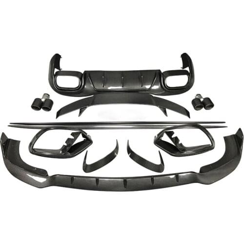 Carbon fiber 3 4 door AMG GT50 GT53 upgraded Front lip side skirts rear diffuser spoiler trunk wing for B type body kit